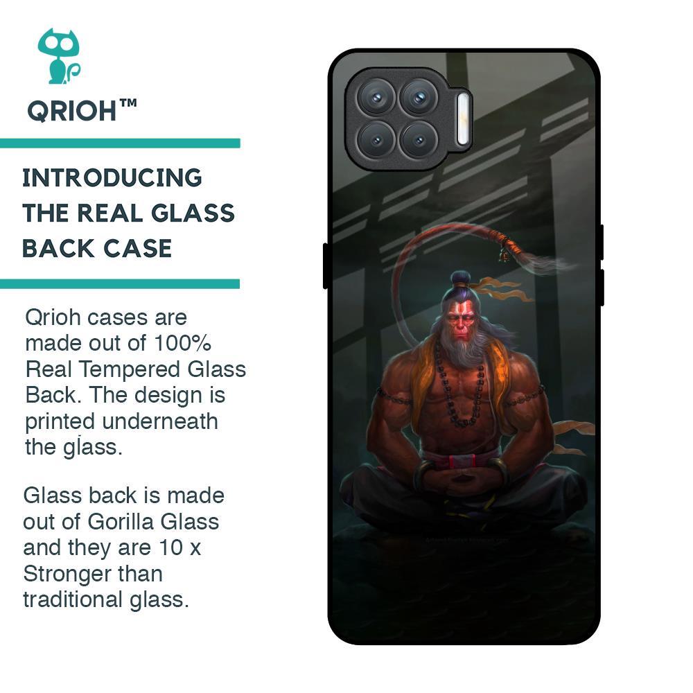 Lord Hanuman Animated Glass Case for Oppo F17 Pro