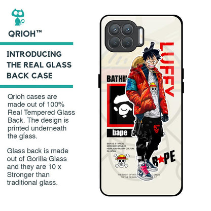 Bape Luffy Glass Case for Oppo F17 Pro