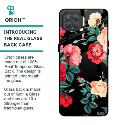 Floral Bunch Glass Case For Oppo F17 Pro