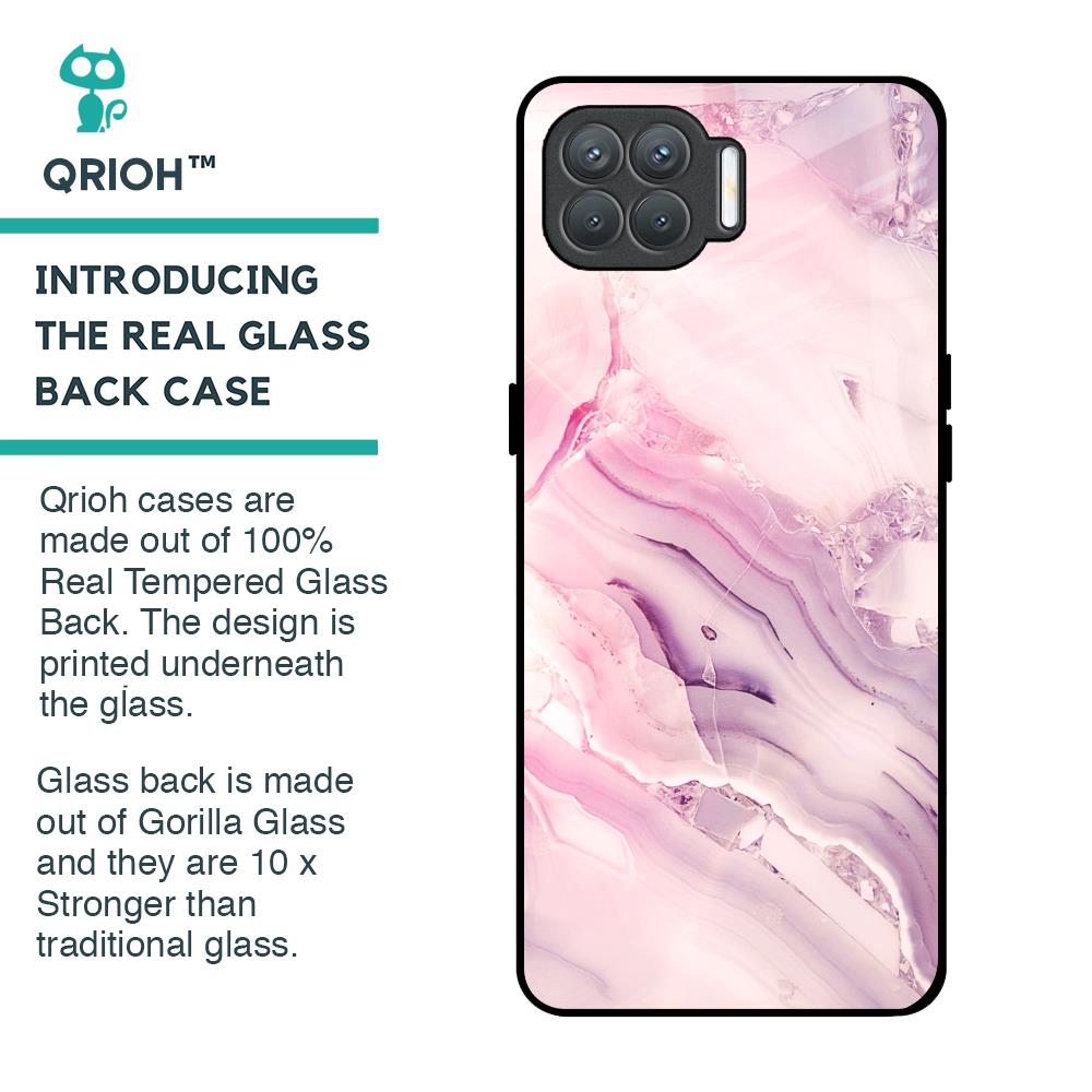 Diamond Pink Gradient Glass Case For Oppo F17 Pro