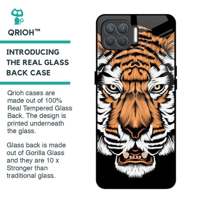 Angry Tiger Glass Case For Oppo F17 Pro