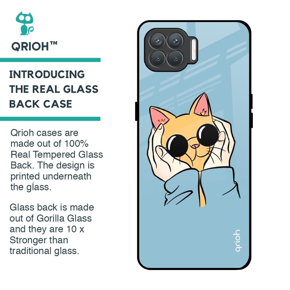 Adorable Cute Kitty Glass Case For Oppo F17 Pro