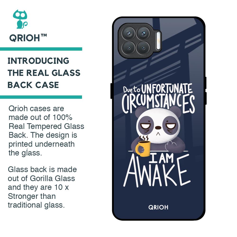 Struggling Panda Glass Case for Oppo F17 Pro
