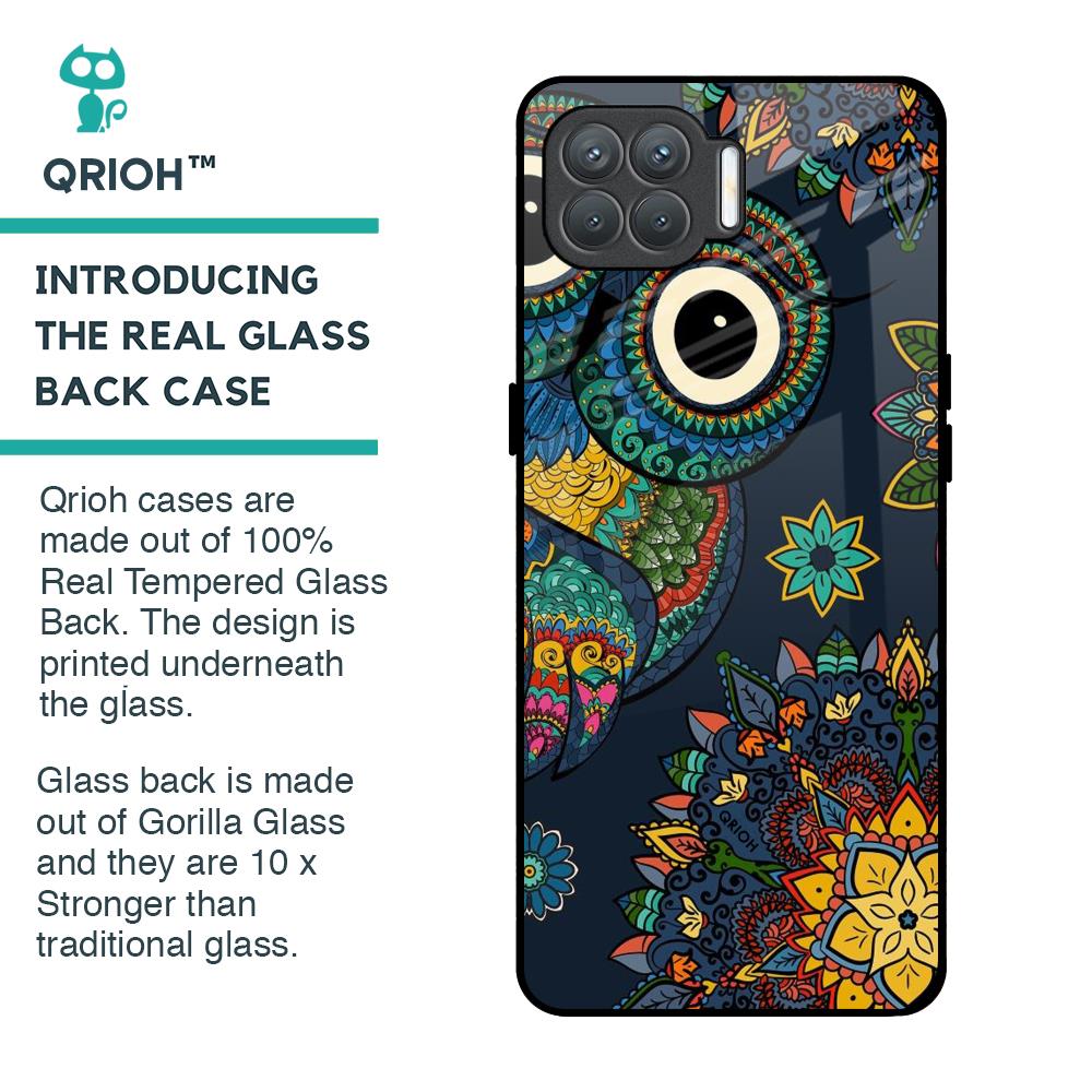 Owl Art Glass Case for Oppo F17 Pro