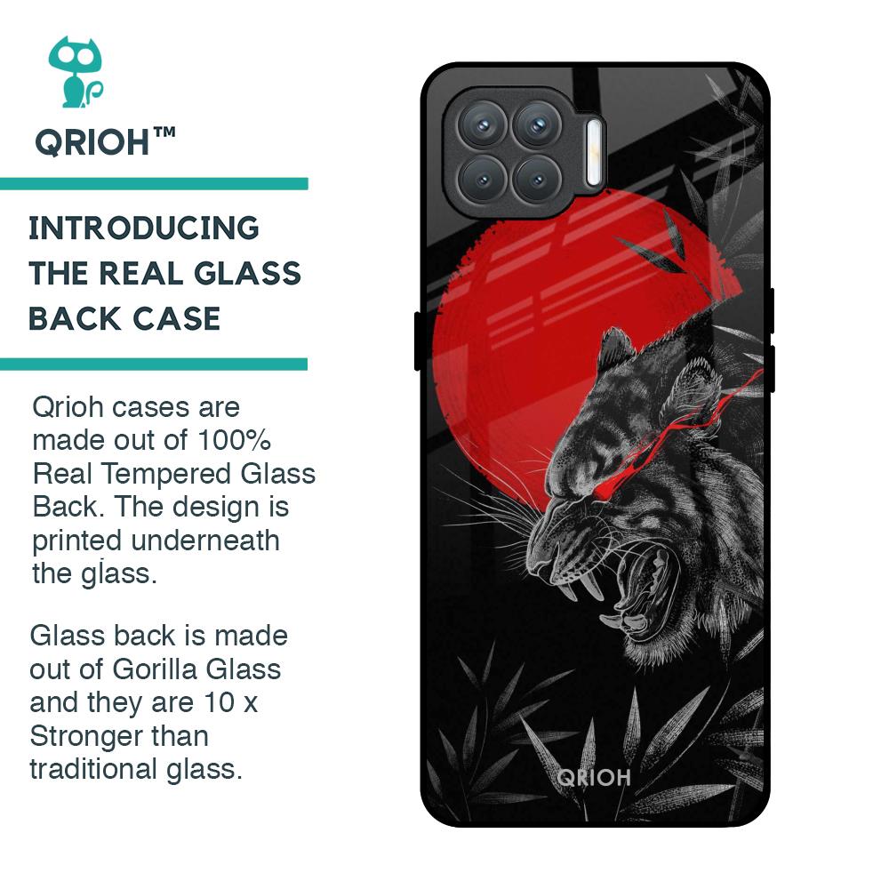 Red Moon Tiger Glass Case for Oppo F17 Pro