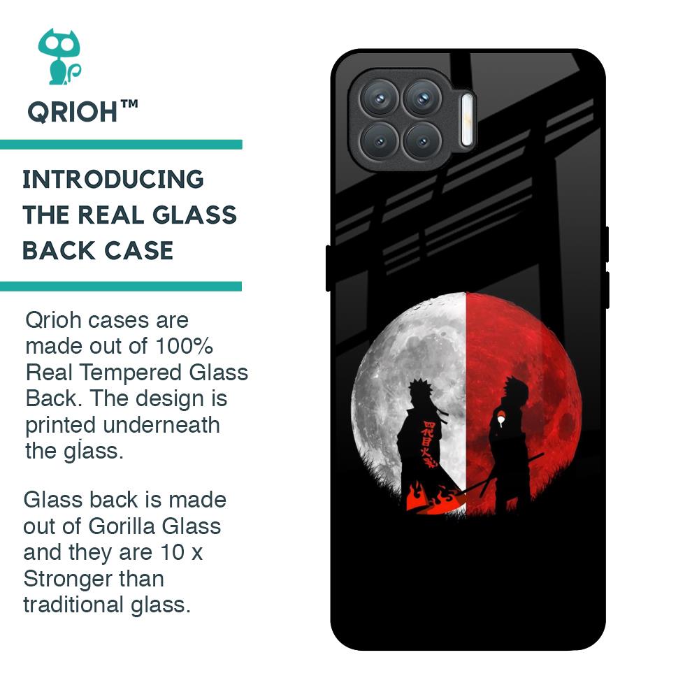 Anime Red Moon Glass Case for Oppo F17 Pro