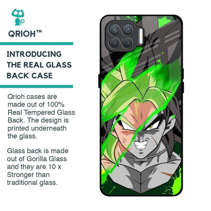 Anime Green Splash Glass Case for Oppo F17 Pro