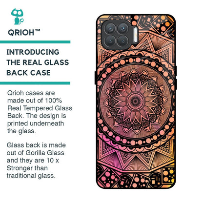 Floral Mandala Glass Case for Oppo F17 Pro