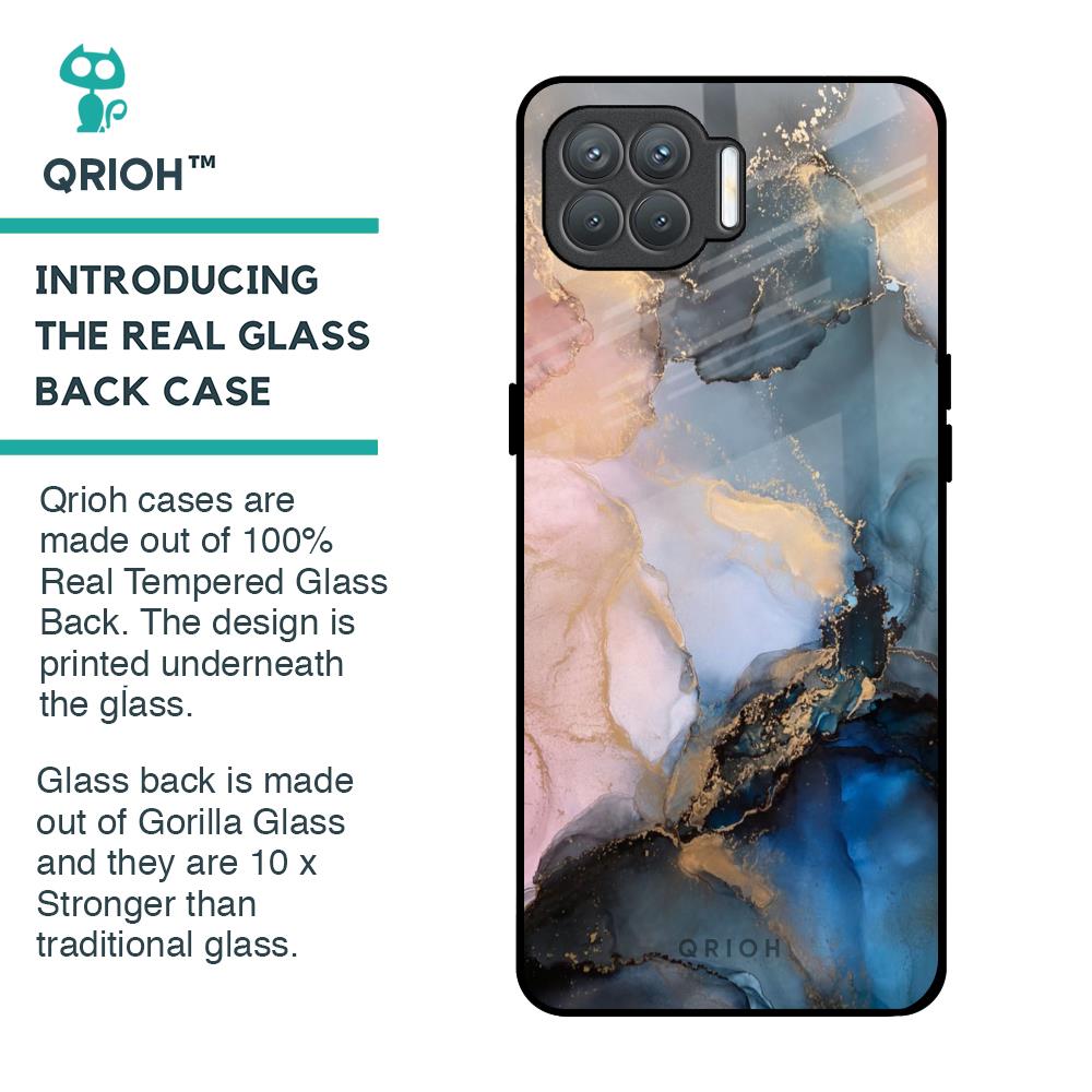 Marble Ink Abstract Glass Case for Oppo F17 Pro