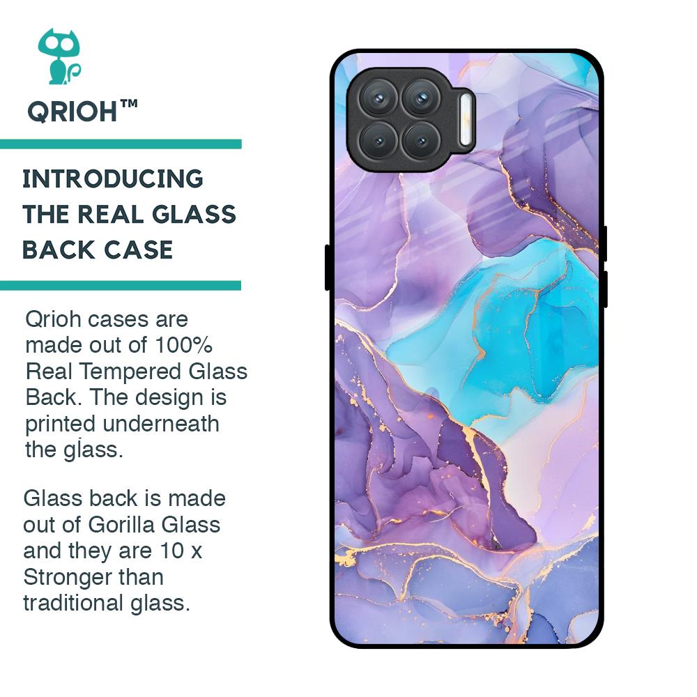 Alcohol ink Marble Glass Case for Oppo F17 Pro
