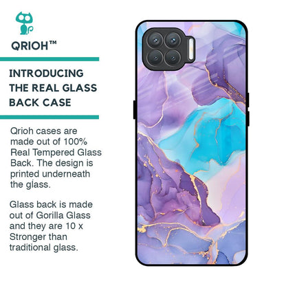Alcohol ink Marble Glass Case for Oppo F17 Pro