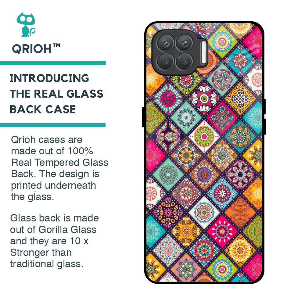 Multicolor Mandala Glass Case for Oppo F17 Pro