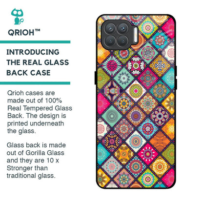 Multicolor Mandala Glass Case for Oppo F17 Pro