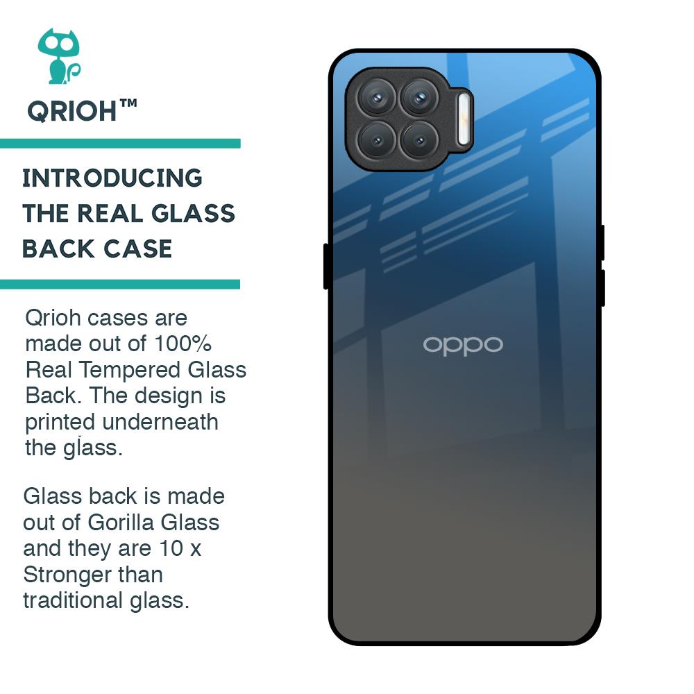 Blue Grey Ombre Glass Case for Oppo F17 Pro