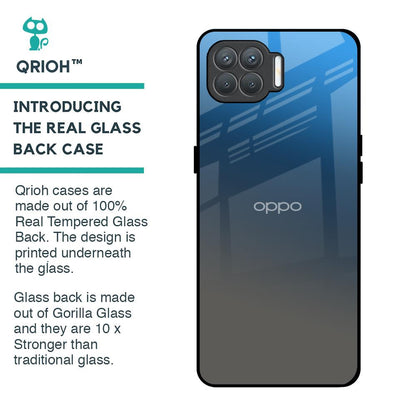 Blue Grey Ombre Glass Case for Oppo F17 Pro