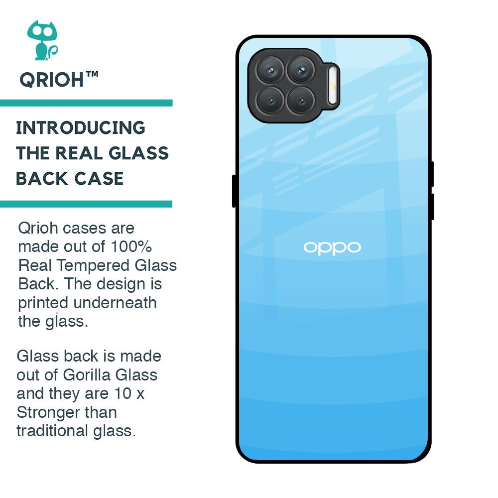 Wavy Blue Pattern Glass Case for Oppo F17 Pro