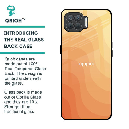 Orange Curve Pattern Glass Case for Oppo F17 Pro