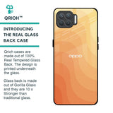 Orange Curve Pattern Glass Case for Oppo F17 Pro