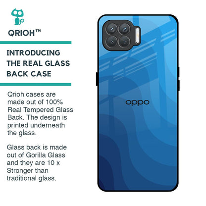 Blue Wave Abstract Glass Case for Oppo F17 Pro