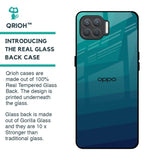 Green Triangle Pattern Glass Case for Oppo F17 Pro