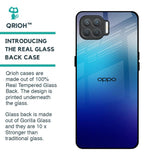 Blue Rhombus Pattern Glass Case for Oppo F17 Pro