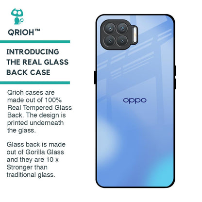 Vibrant Blue Texture Glass Case for Oppo F17 Pro