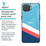 Pink & White Stripes Glass Case For Oppo F17 Pro