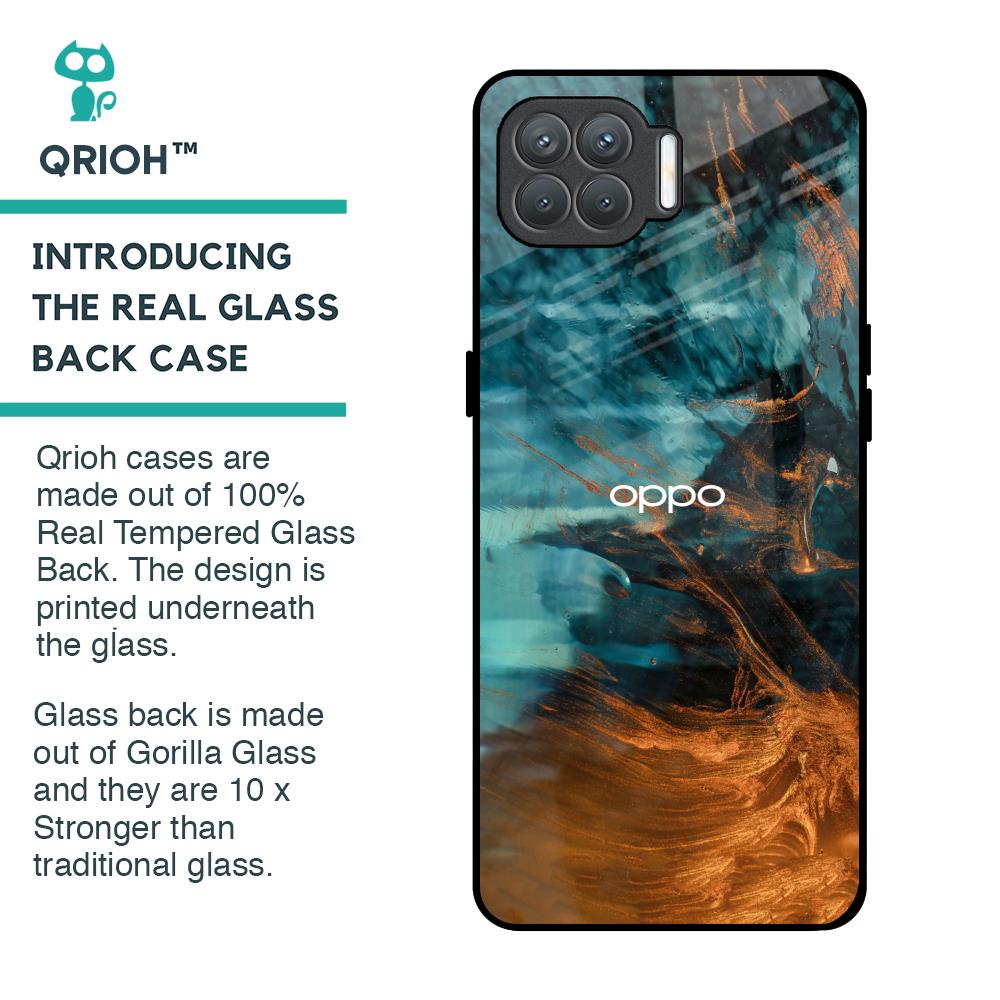 Golden Splash Glass Case for Oppo F17 Pro