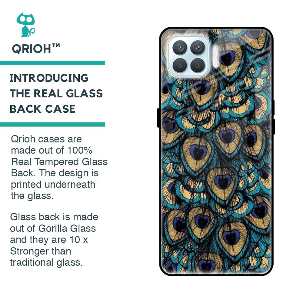 Peacock Feathers Glass case for Oppo F17 Pro