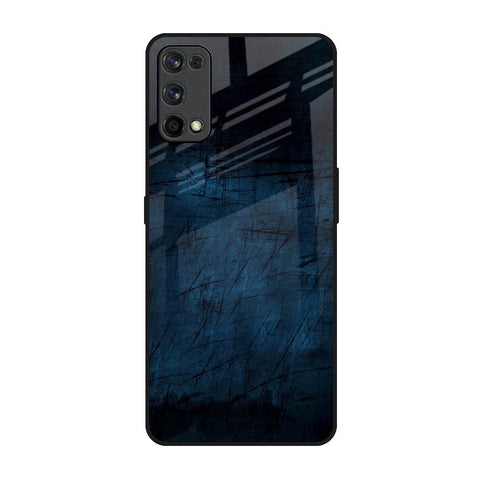 Dark Blue Grunge Realme 7 Pro Glass Back Cover Online