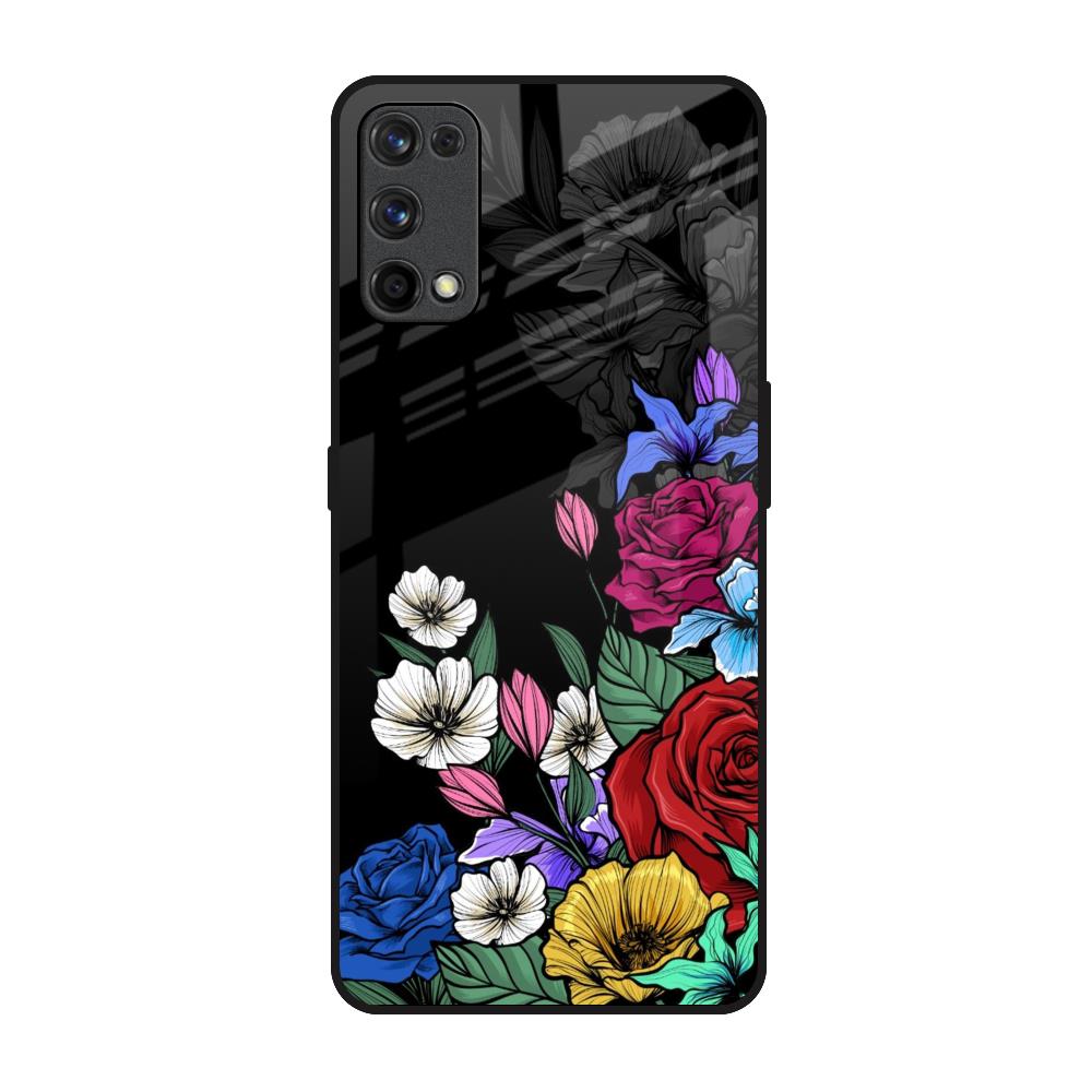 Rose Flower Bunch Art Realme 7 Pro Glass Back Cover Online