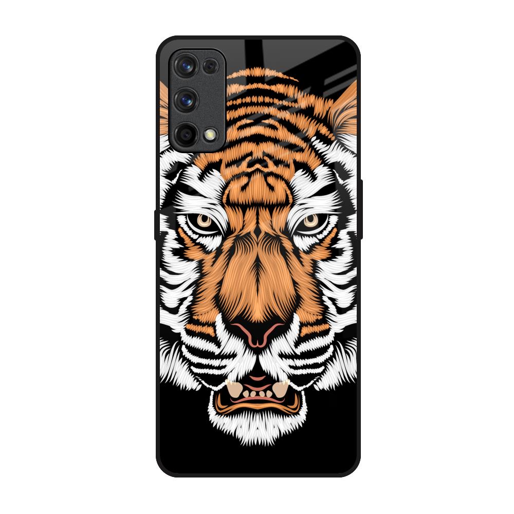 Angry Tiger Realme 7 Pro Glass Back Cover Online