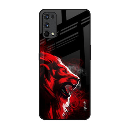 Red Angry Lion Realme 7 Pro Glass Back Cover Online