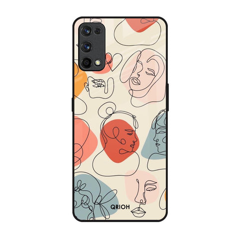 Abstract Faces Realme 7 Pro Glass Back Cover Online