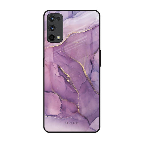 Purple Gold Marble Realme 7 Pro Glass Back Cover Online