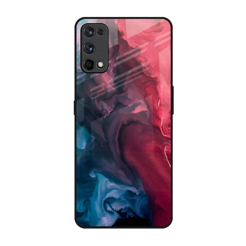 Blue & Red Smoke Realme 7 Pro Glass Back Cover Online