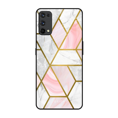 Geometrical Marble Realme 7 Pro Glass Back Cover Online