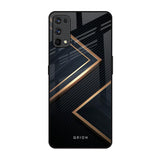 Sleek Golden & Navy Realme 7 Pro Glass Back Cover Online