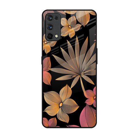 Lines Pattern Flowers Realme 7 Pro Glass Back Cover Online