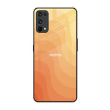Orange Curve Pattern Realme 7 Pro Glass Back Cover Online