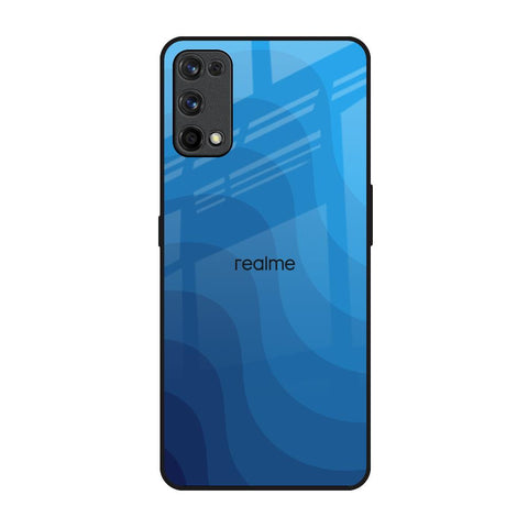 Blue Wave Abstract Realme 7 Pro Glass Back Cover Online