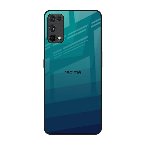 Green Triangle Pattern Realme 7 Pro Glass Back Cover Online