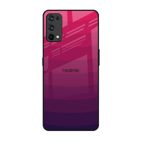 Wavy Pink Pattern Realme 7 Pro Glass Back Cover Online