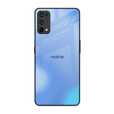 Vibrant Blue Texture Realme 7 Pro Glass Back Cover Online