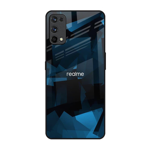 Polygonal Blue Box Realme 7 Pro Glass Back Cover Online
