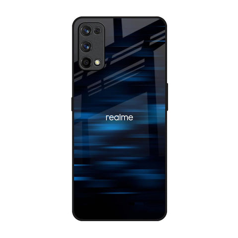 Blue Rough Abstract Realme 7 Pro Glass Back Cover Online