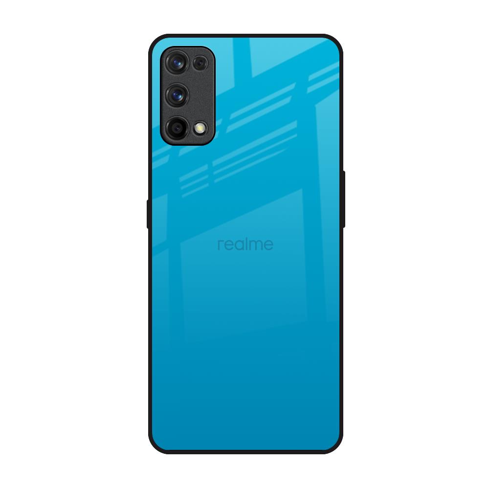 Blue Aqua Realme 7 Pro Glass Back Cover Online
