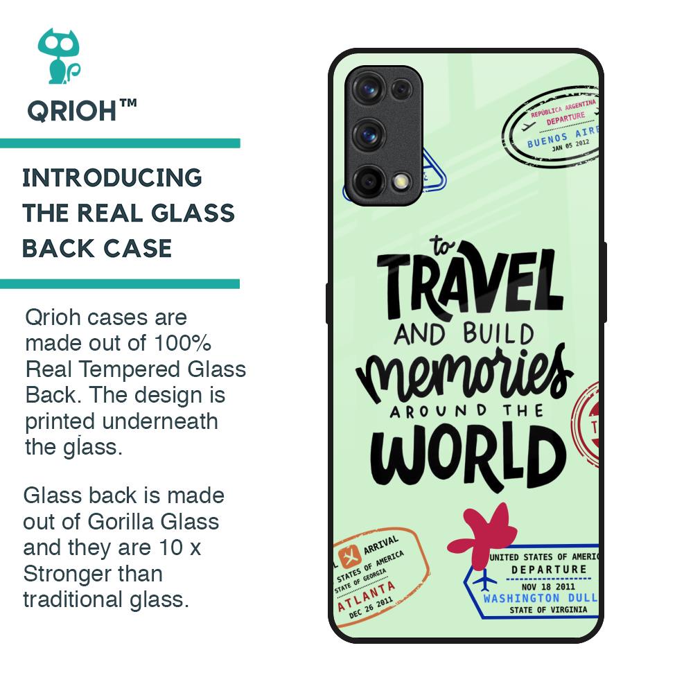 Travel Stamps Glass Case for Realme 7 Pro