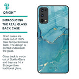 Blue Golden Glitter Glass Case for Realme 7 Pro