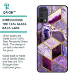 Purple Rhombus Marble Glass Case for Realme 7 Pro